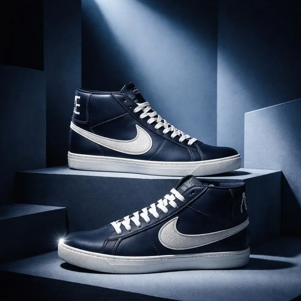 Size 10 - Nike SB Blazer Mid Mason Silva DZ7260-400 Navy Gold Crest